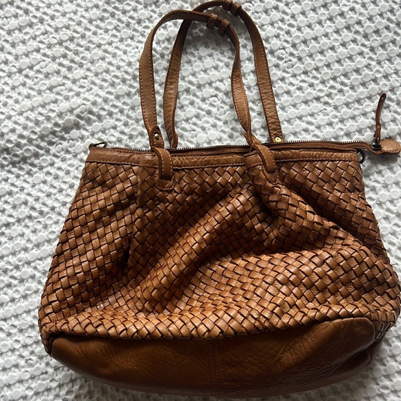 Handbags - American Leather Co. Woven Bag Cognac